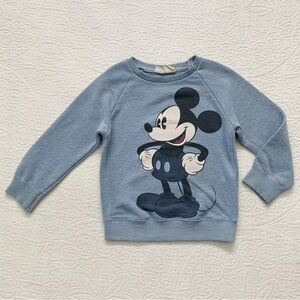 Zara Girls' Mickey Mouse Sweatshirt, Blue‎ (Size 6-7)